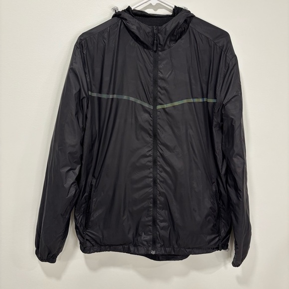 Zyia Active Lightweight Windbreaker Full Zip Black Camo Iridescent Strip Running - Picture 1 of 11